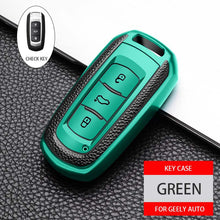 Load image into Gallery viewer, Leather TPU Car Smart Key Cover Case Shell Fob For Geely Atlas Boyue NL3 EX7 SUV GT GC9 Emgrand X7 Borui Auto Holder Accessories