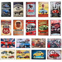 Load image into Gallery viewer, Metal Tin Signs Mustang Motorcycles Car Motor Oil And Gasoline Garage Route 66 Art Poster