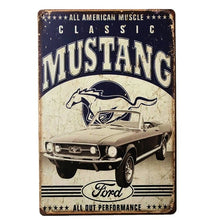 Load image into Gallery viewer, Metal Tin Signs Mustang Motorcycles Car Motor Oil And Gasoline Garage Route 66 Art Poster