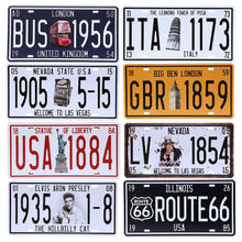 Load image into Gallery viewer, Vintage Poster Route 66 Car Number License Plate Plaque Poster Metal Tin Signs