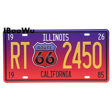 Load image into Gallery viewer, Vintage Poster Route 66 Car Number License Plate Plaque Poster Metal Tin Signs