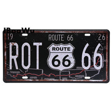 Load image into Gallery viewer, Vintage Poster Route 66 Car Number License Plate Plaque Poster Metal Tin Signs