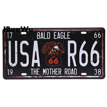 Load image into Gallery viewer, Vintage Poster Route 66 Car Number License Plate Plaque Poster Metal Tin Signs