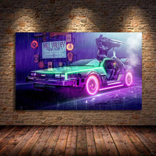 Load image into Gallery viewer, Car DeLorean DMC Back to The Future Movie Poster Motivational Poster Wall Art Canvas Painting for Room Home Decor Unframed