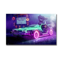 Load image into Gallery viewer, Car DeLorean DMC Back to The Future Movie Poster Motivational Poster Wall Art Canvas Painting for Room Home Decor Unframed
