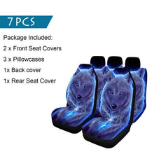 Load image into Gallery viewer, Car Seat Cover Set Thicker Section 3D Wolf Pattern Polyester Universal All-inclusive Elastic Auto Interior Parts Accessories