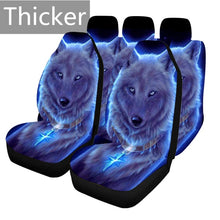 Load image into Gallery viewer, Car Seat Cover Set Thicker Section 3D Wolf Pattern Polyester Universal All-inclusive Elastic Auto Interior Parts Accessories