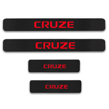 Load image into Gallery viewer, For Chevrolet CRUZE Car Accessories Car Door Sill Scuff Plate Door Step Protectors 4D Carbon fiber vinyl sticker Auto Parts 4PCS