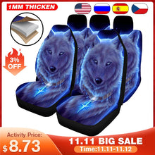 Load image into Gallery viewer, Car Seat Cover Set Thicker Section 3D Wolf Pattern Polyester Universal All-inclusive Elastic Auto Interior Parts Accessories
