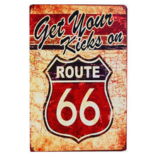 Load image into Gallery viewer, Metal Tin Signs Mustang Motorcycles Car Motor Oil And Gasoline Garage Route 66 Art Poster
