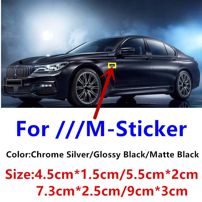 New Car Styling BMW M Badge ///M ABS car Sticker EMBLEM For M3 M5 X3 X5 X6  E36