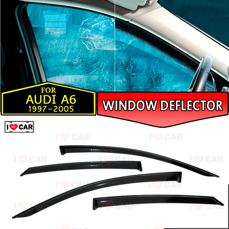 Window deflector for Audi A6 C5 Sedan 1997-2005 car window deflector wind guard vent sun rain visor cover car styling decor
