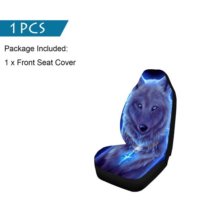 Car Seat Cover Set Thicker Section 3D Wolf Pattern Polyester Universal All-inclusive Elastic Auto Interior Parts Accessories