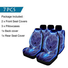 Load image into Gallery viewer, Car Seat Cover Set Thicker Section 3D Wolf Pattern Polyester Universal All-inclusive Elastic Auto Interior Parts Accessories
